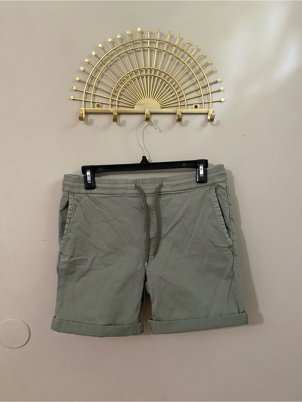 Zara Men's Drawstring Shorts - Light Sage Green